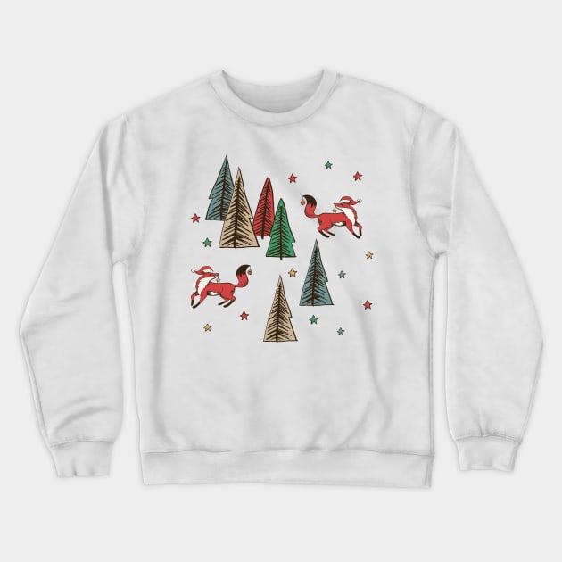 Cute Christmas Foxes Crewneck Sweatshirt by SWON Design